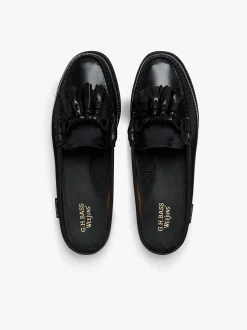 Online G.H.BASS Easy Weejuns Tetra Tassel Slides Leather Black