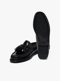 Online G.H.BASS Easy Weejuns Tetra Tassel Slides Leather Black