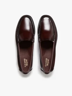 New G.H.BASS Easy Weejuns Venetian Loafers Leather Wine
