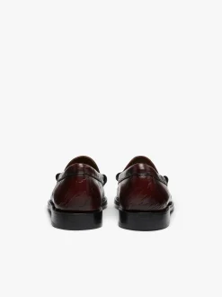 Best G.H.BASS x Maharishi Larson Penny Loafers Embossed Leather Wine