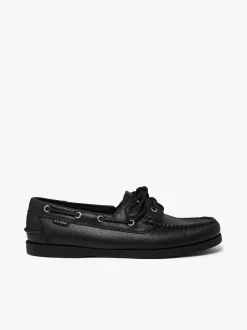 Best G.H.BASS Jetty II 2 Eye Boat Shoes Tumbled Leather Black