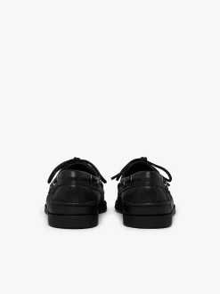 Best G.H.BASS Jetty II 2 Eye Boat Shoes Tumbled Leather Black