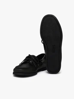 Best G.H.BASS Jetty II 2 Eye Boat Shoes Tumbled Leather Black