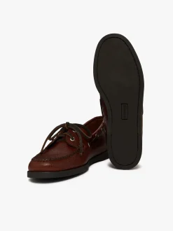 New G.H.BASS Jetty II 2 Eye Boat Shoes Tumbled Leather Dark Tan