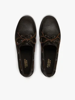 G.H.BASS Jetty II 2 Eye Boat Shoes Tumbled Leather Dark Brown