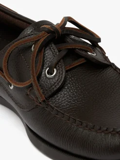 G.H.BASS Jetty II 2 Eye Boat Shoes Tumbled Leather Dark Brown