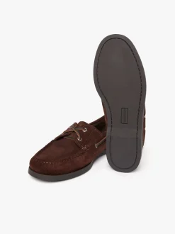 Discount G.H.BASS Jetty II 2 Eye Boat Shoes Suede Chocolate