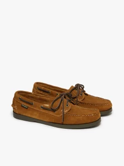 Online G.H.BASS Jetty II 2 Eye Boat Shoes Suede Mid Brown