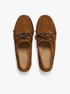 Online G.H.BASS Jetty II 2 Eye Boat Shoes Suede Mid Brown