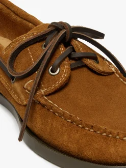 Online G.H.BASS Jetty II 2 Eye Boat Shoes Suede Mid Brown
