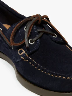 Sale G.H.BASS Jetty II 2 Eye Boat Shoes Suede Navy