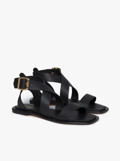 Online G.H.BASS Marina Ankle Strap Sandal Leather Black