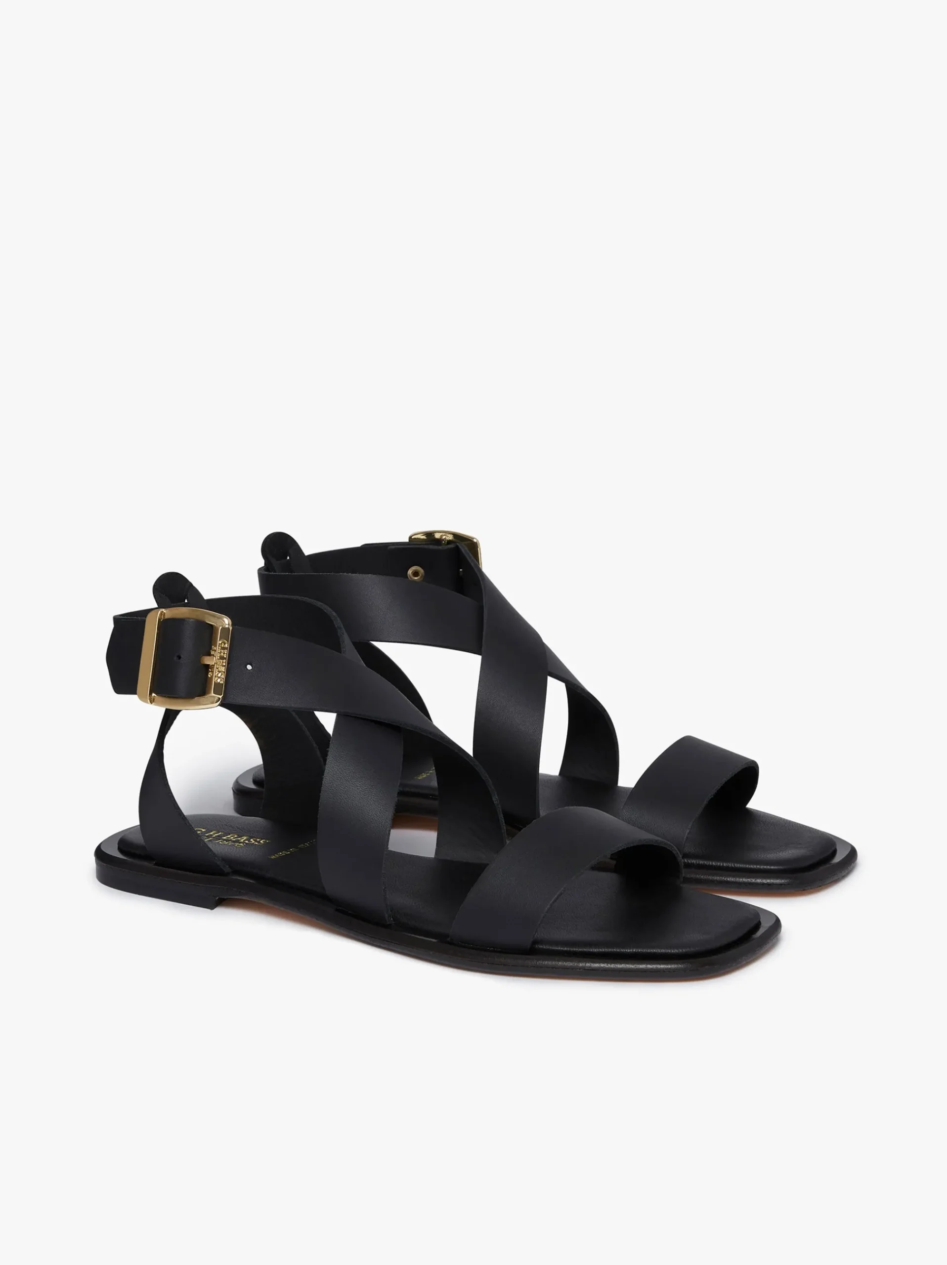 Online G.H.BASS Marina Ankle Strap Sandal Leather Black