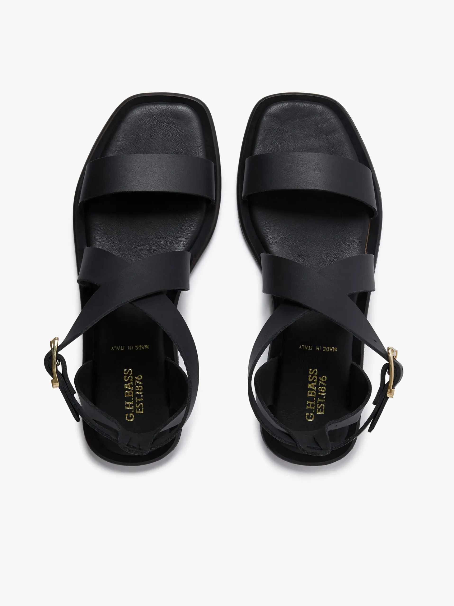 Online G.H.BASS Marina Ankle Strap Sandal Leather Black