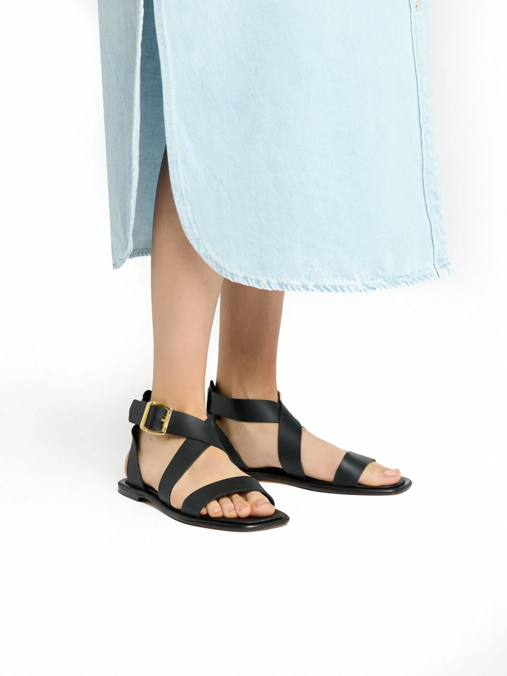 Online G.H.BASS Marina Ankle Strap Sandal Leather Black