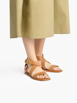 Discount G.H.BASS Marina Ankle Strap Sandal Leather Tan