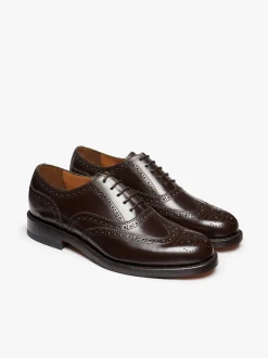 Clearance G.H.BASS Monogram Double Brogue Wingtip Leather Brown