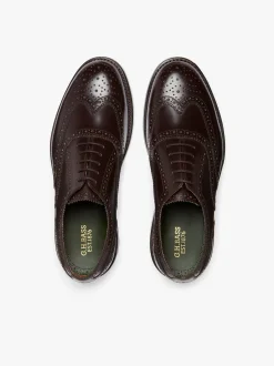 Clearance G.H.BASS Monogram Double Brogue Wingtip Leather Brown