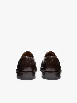 Clearance G.H.BASS Monogram Double Brogue Wingtip Leather Brown