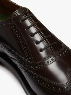 Clearance G.H.BASS Monogram Double Brogue Wingtip Leather Brown