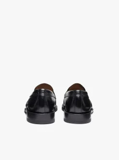 New G.H.BASS Monogram Loafers Leather Black