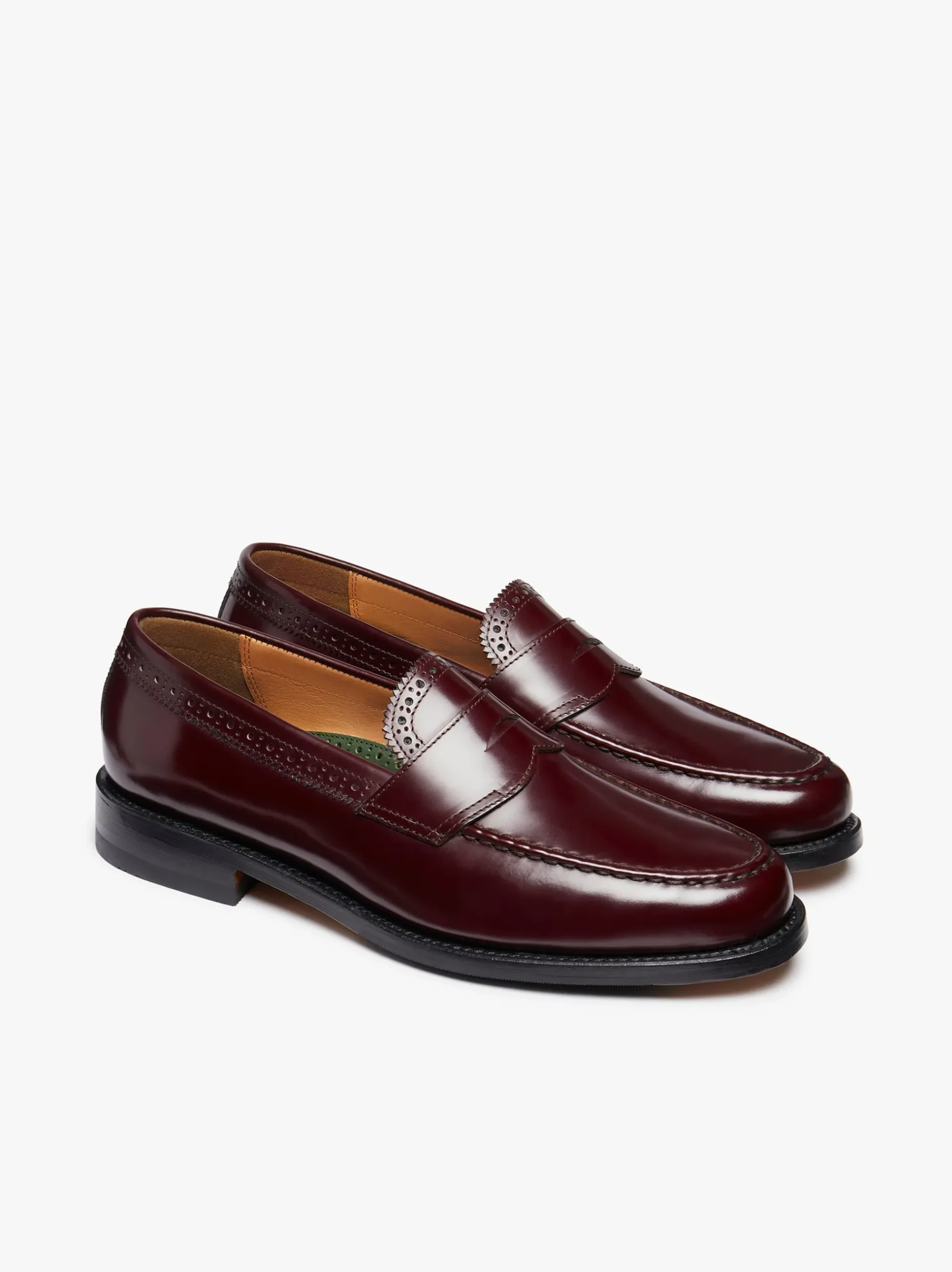 Outlet G.H.BASS Monogram Loafers Leather Wine