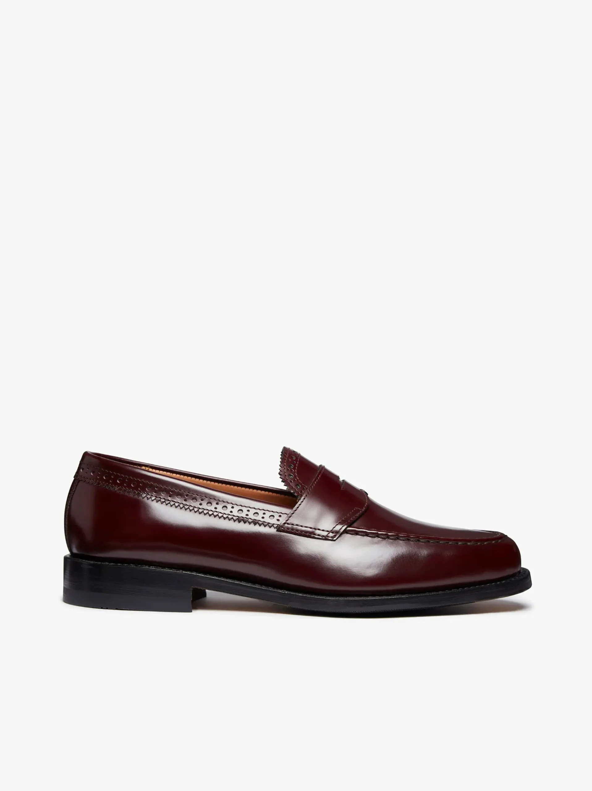 Outlet G.H.BASS Monogram Loafers Leather Wine