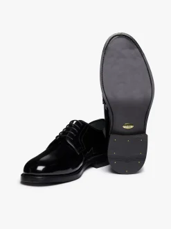 Outlet G.H.BASS Monogram Patent Derby Patent Leather Black
