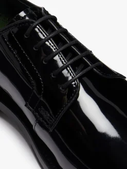 Outlet G.H.BASS Monogram Patent Derby Patent Leather Black