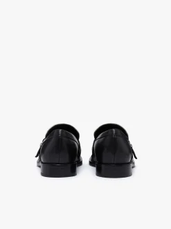 Discount G.H.BASS Monty Buckle Loafers Black and Off White Leather Black & White