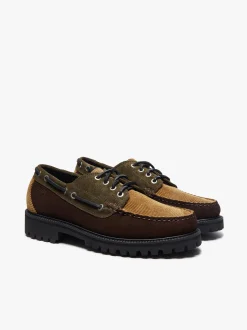 Sale G.H.BASS Ranger Camp Moc Dark Brown and Tan Corduroy