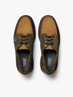 Sale G.H.BASS Ranger Camp Moc Dark Brown and Tan Corduroy