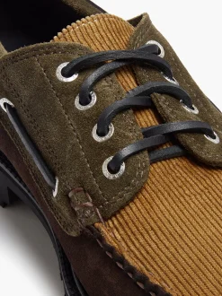 Sale G.H.BASS Ranger Camp Moc Dark Brown and Tan Corduroy