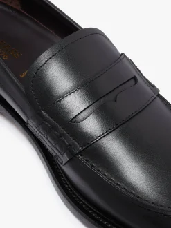 Hot G.H.BASS Stanford Penny Loafers Leather Black