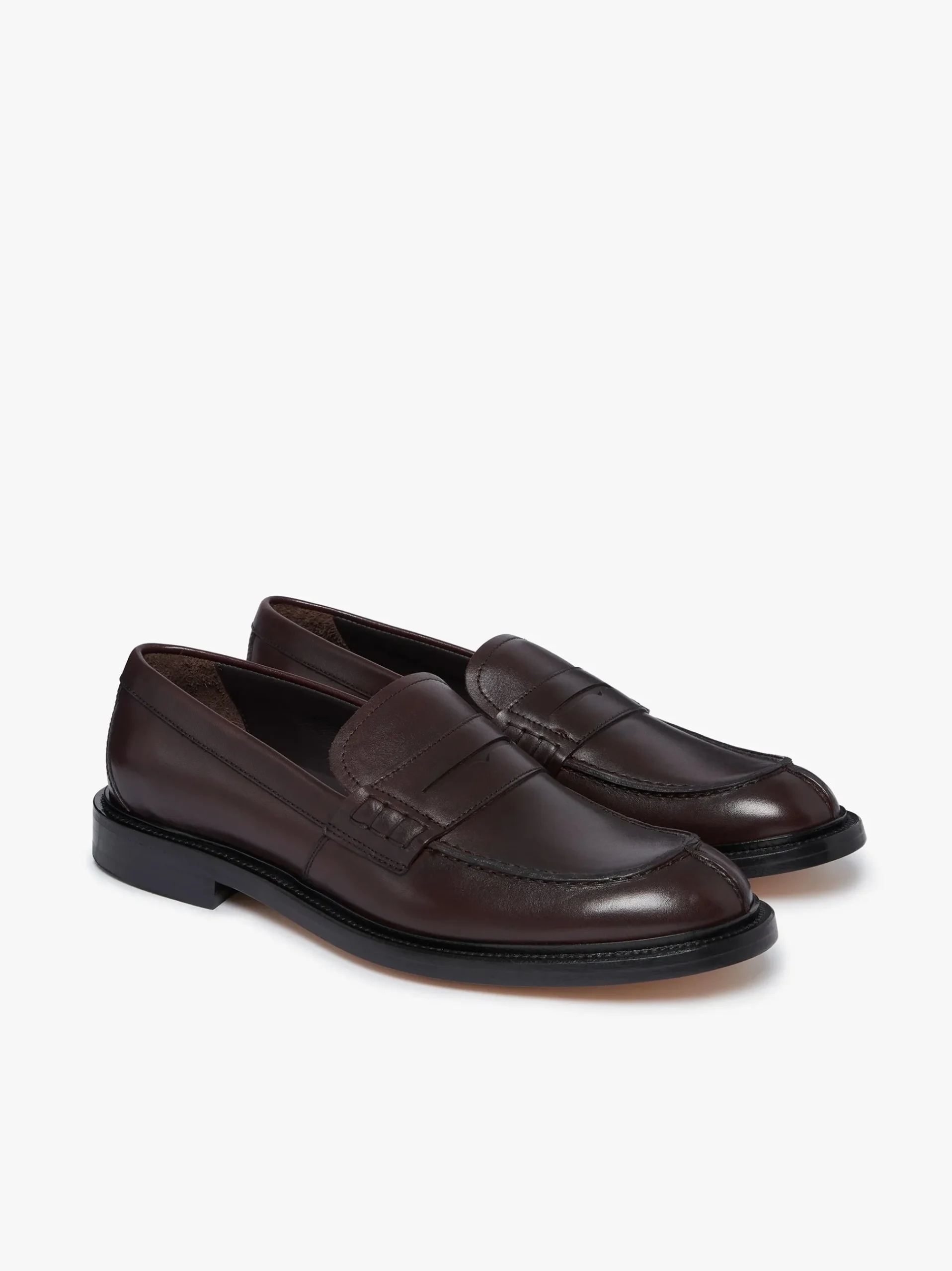 New G.H.BASS Stanford Penny Loafers Burnished Leather Wine