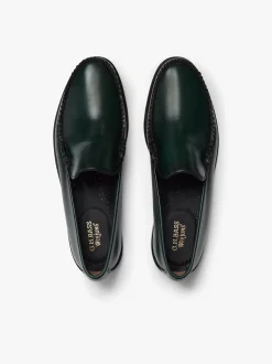 Outlet G.H.BASS Weejuns Cobra Venetian Loafers leather Dark Green