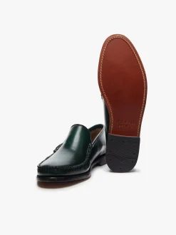 Outlet G.H.BASS Weejuns Cobra Venetian Loafers leather Dark Green