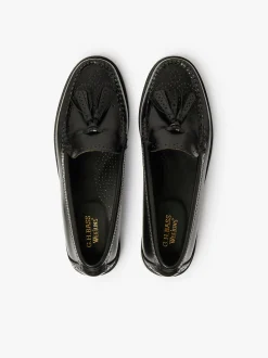 Outlet G.H.BASS Weejuns Estelle Brogue Tassel Loafers Leather Black