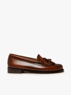 Hot G.H.BASS Weejuns Estelle Brogue Tassel Loafers Leather Cognac