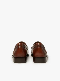 Hot G.H.BASS Weejuns Estelle Brogue Tassel Loafers Leather Cognac