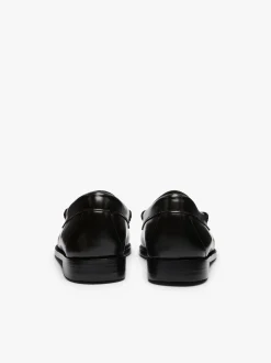 Sale G.H.BASS Weejuns Esther Kiltie Tassel Loafers Leather Black & White