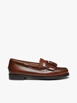 Clearance G.H.BASS Weejuns Esther Kiltie Tassel Loafers Leather Cognac