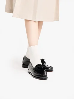 Hot G.H.BASS Weejuns Flora Penny Loafers Black Leather
