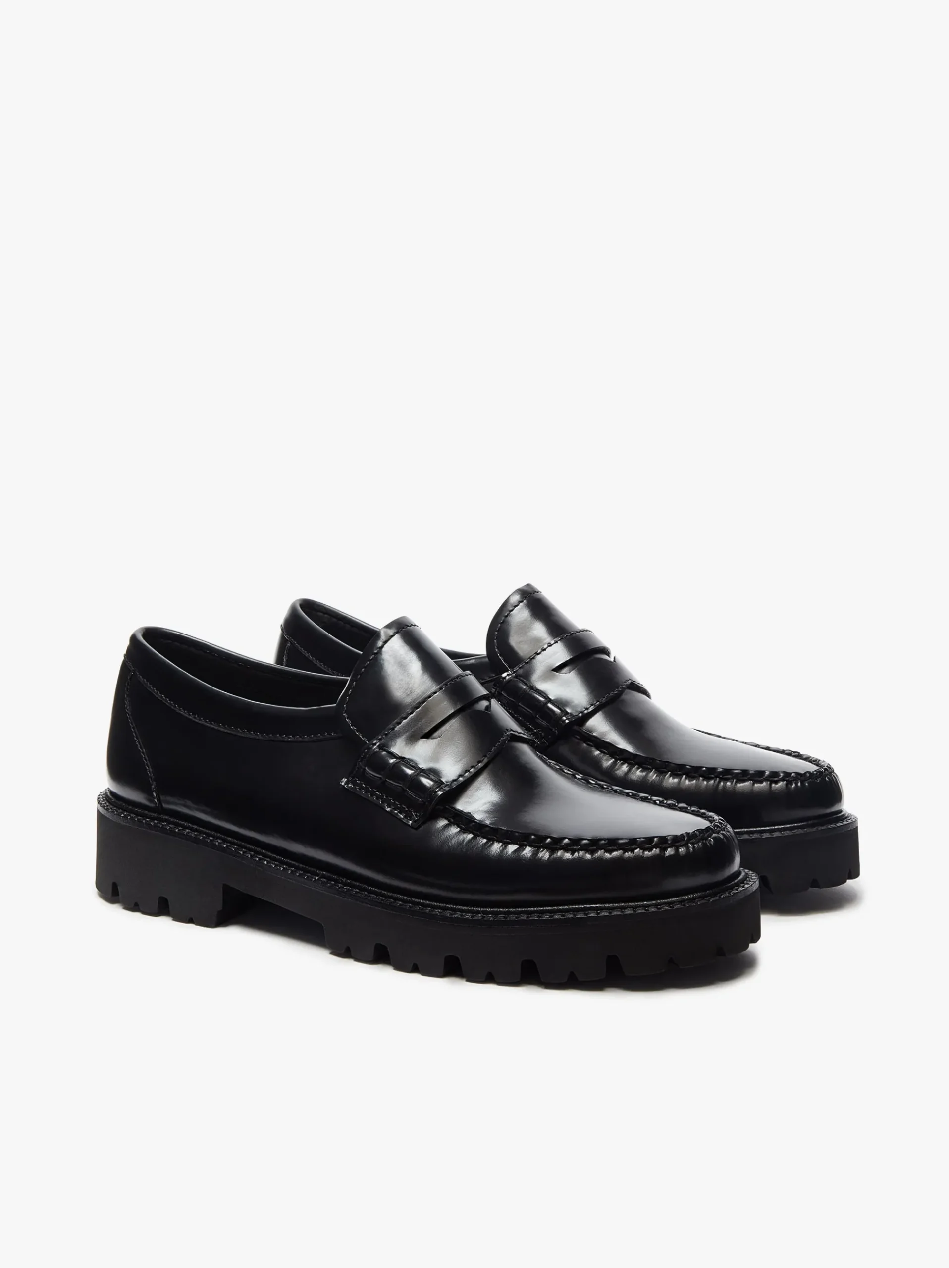 Online G.H.BASS Weejuns Grace Super Lug Penny Loafers Black Leather
