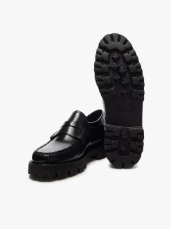 Online G.H.BASS Weejuns Grace Super Lug Penny Loafers Black Leather