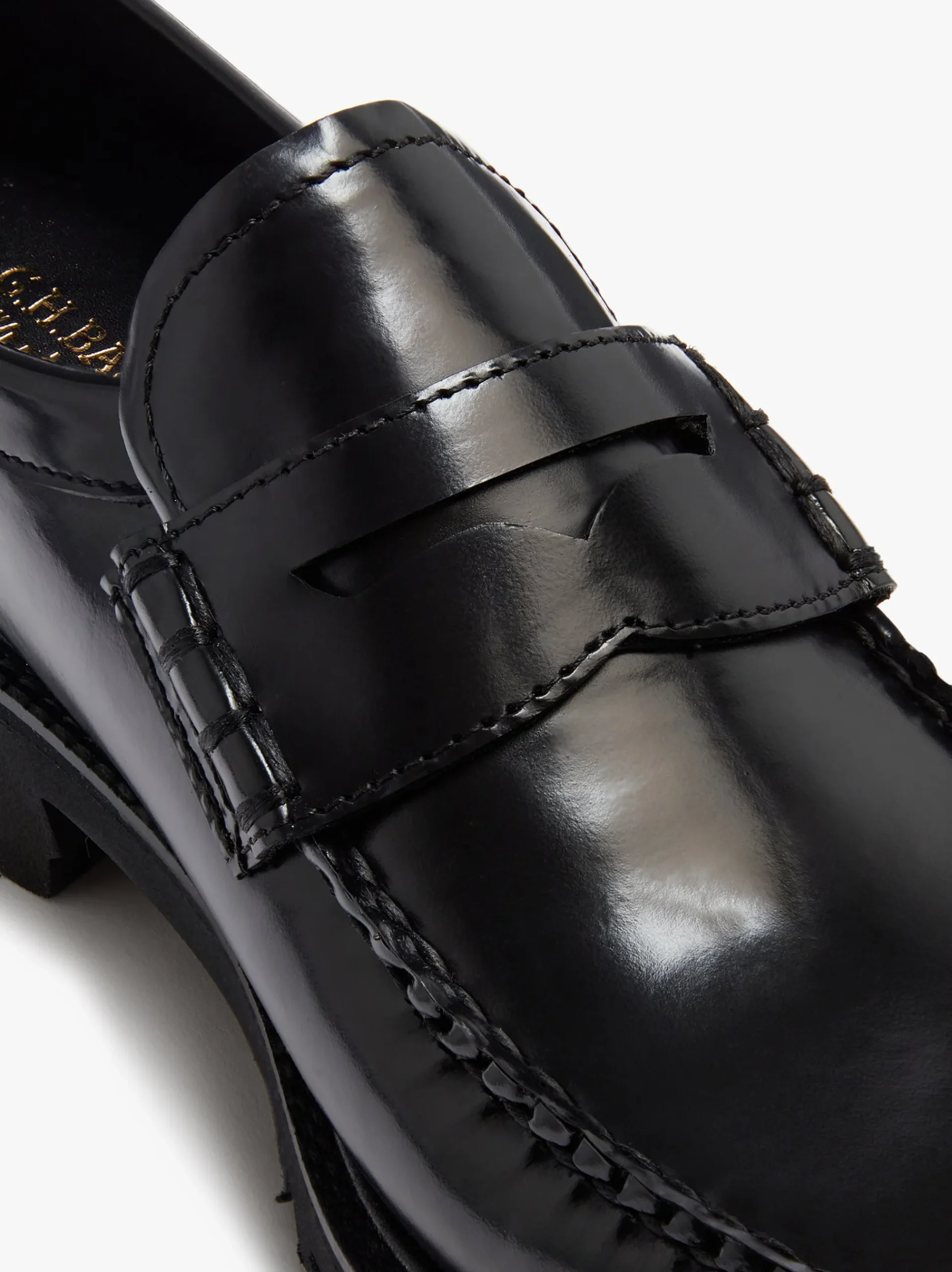 Online G.H.BASS Weejuns Grace Super Lug Penny Loafers Black Leather
