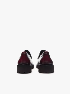 Discount G.H.BASS Weejuns Grace Super Lug Penny Loafers Leather Wine