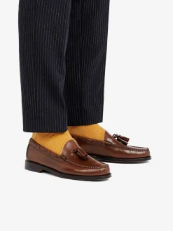Outlet G.H.BASS Weejuns Larkin Tassel Loafers Leather Brown