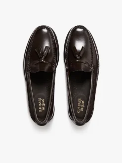 Hot G.H.BASS Weejuns Larkin Tassel Loafers leather with leather sole Chocolate