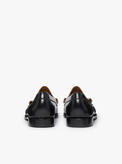 Discount G.H.BASS Weejuns Larson Colour Block Loafers Soft black, white and cognac leather Black Multi